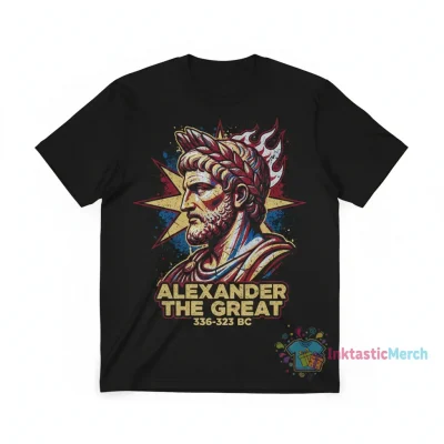 Alexander the Great 336-323 BC Heavyweight Cotton T-shirt - Men's Size S, Black