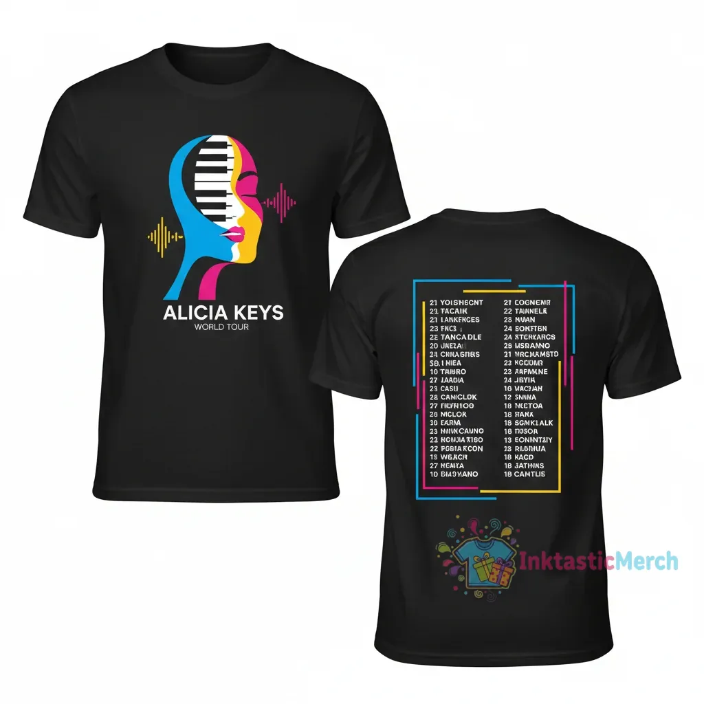 Alicia Keys World Tour Concert T-Shirt 1 Alicia Keys World Tour Concert T-Shirt