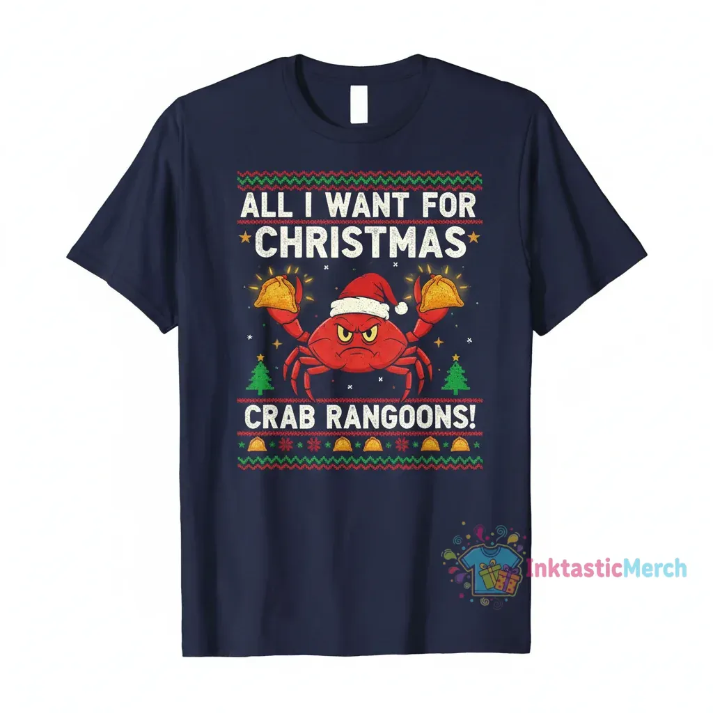 All I Want For Christmas Crab Rangoons Ugly Christmas Shirt 1 All I Want For Christmas Crab Rangoons Ugly Christmas Shirt