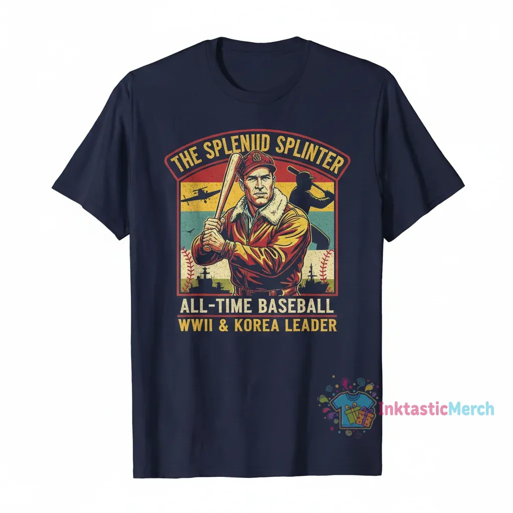 Ted Williams All-Time Baseball War Leaders WWII Korea T-Shirt 1 Ted Williams All-Time Baseball War Leaders WWII Korea T-Shirt