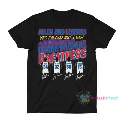 Allen & Legends UCONN Huskies Greatness Skyline Signatures Shirt - Vintage Fan Apparel