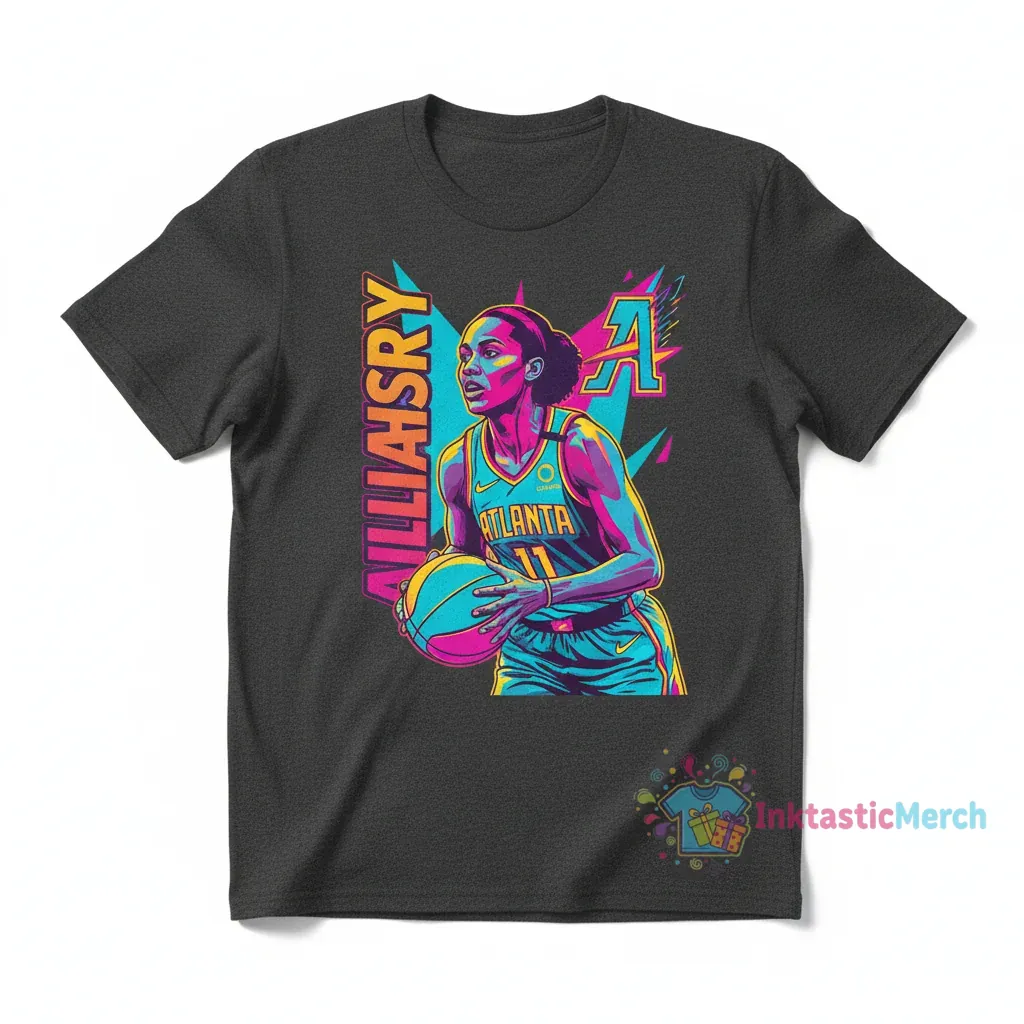 Allisha Gray Atlanta Dream 90s Airbrush Sketch Shirt 1 Allisha Gray Atlanta Dream 90s Airbrush Sketch Shirt