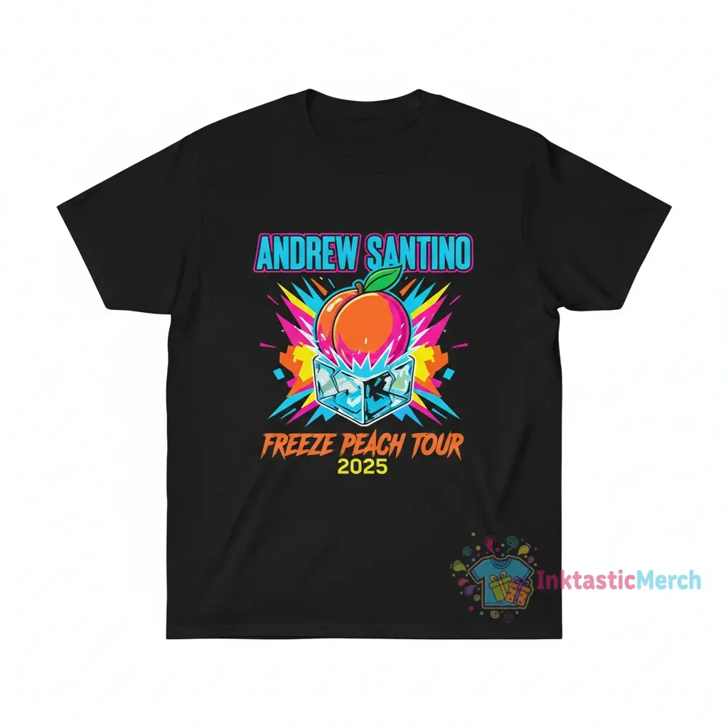 Andrew Santino Freeze Peach Tour 2025 Tee: Durable & Comfortable 1 Andrew Santino Freeze Peach Tour 2025 Tee: Durable & Comfortable