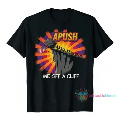 APUSH Me Off A Cliff Banner T-Shirt - Men's Heavyweight, Black, Size S
