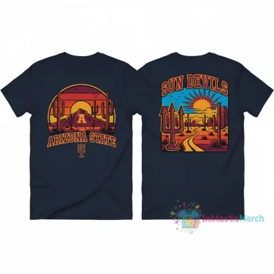 Arizona State Sun Devils Thick Lined Landscape 2-Sided T-Shirt