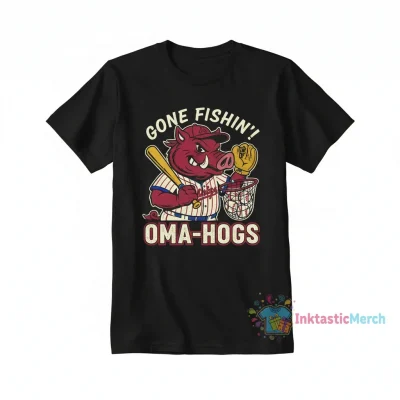 Arkansas Razorbacks Omahogs Gone Fishing Shirt