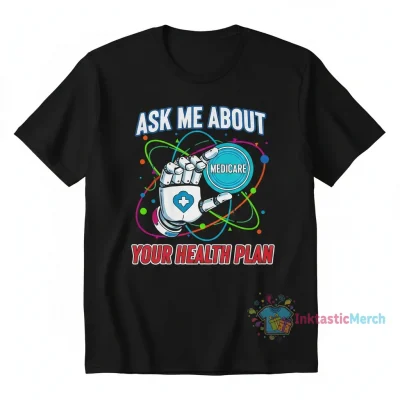 Ask Me About Medicare T-Shirt - Men's Heavyweight Cotton - Black, Size S