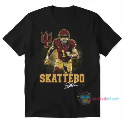 ASU Football Cameron Skattebo Superstar Pose Signature T-Shirt