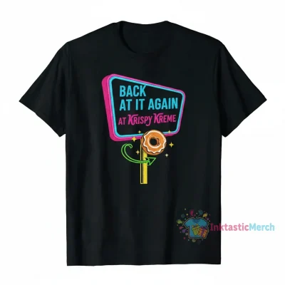 Krispy Kreme 'Back At It Again' Heavyweight Men's T-Shirt - Black, Size S