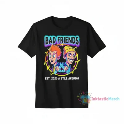 Bad Friends Merch Men's Heavyweight T-Shirt, Black, Size S