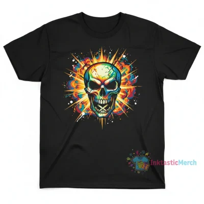 Bakugou Katsuki Skull Heavyweight T-Shirt - Men's Size S, Black