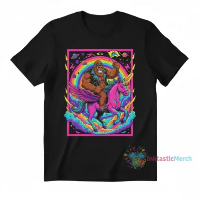 Bigfoot Riding a Unicorn T-Shirt