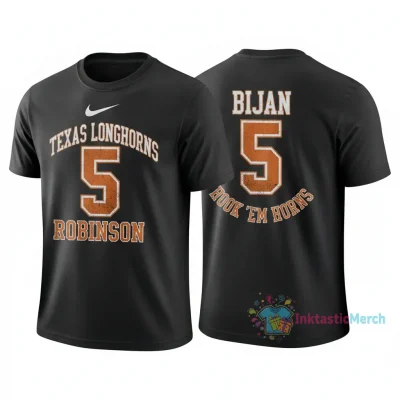 Bijan Robinson 5 Texas Longhorns Nike Retro Rookie 2-Sided Name & Number T-Shirt