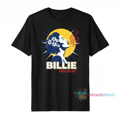 Billie Holiday Heavyweight T-Shirt | Iconic Art for Men | Black