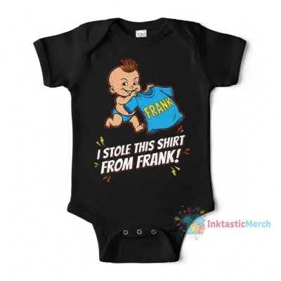 Billy Madison "I Stole This Shirt From Frank" Kids' Short Sleeve Onesie - 12M Black