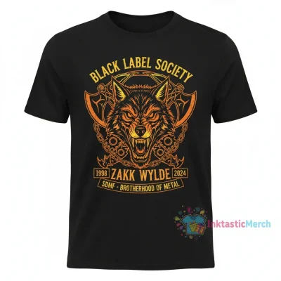 Black Label Society Zakk Wylde Orange Print Heavyweight Tee - Men's Black (Size S)