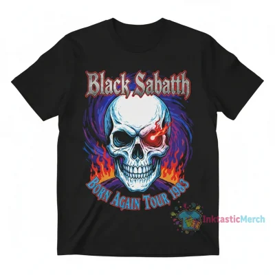 Black Sabbath 1983 Born Again Tour T-Shirt - Men's Heavyweight Black