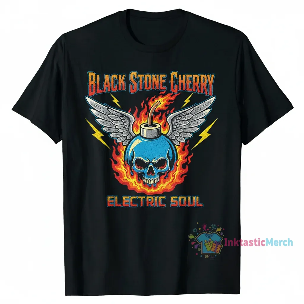 Black Stone Cherry Men's Heavyweight T-Shirt - Timeless Black 1 Black Stone Cherry Men's Heavyweight T-Shirt - Timeless Black