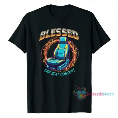 Blessed Shirt Embroidery Effect Car Seat Covers - Set of 2, Grey