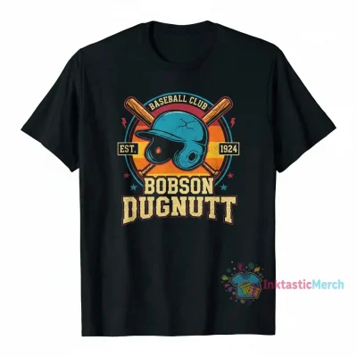 Bobson Dugnutt Dark Baseball T-Shirt - Men's Heavyweight - Black, Size S