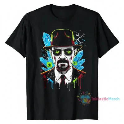 Walter White Heisenberg "Breaking Bad" Heavyweight T-Shirt - Black, Size S