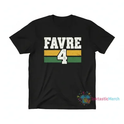 Brett Favre 4 Green Bay Packers Vintage Name & Number Tee