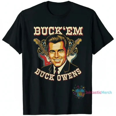 Buck 'Em Buck Owens Men's Heavyweight T-Shirt - Black, Size S