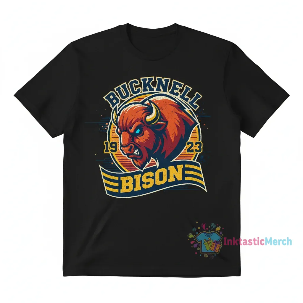 Bucknell Bison Scores 1923 Mascot T-Shirt | Vintage College Apparel 1 Bucknell Bison Scores 1923 Mascot T-Shirt | Vintage College Apparel