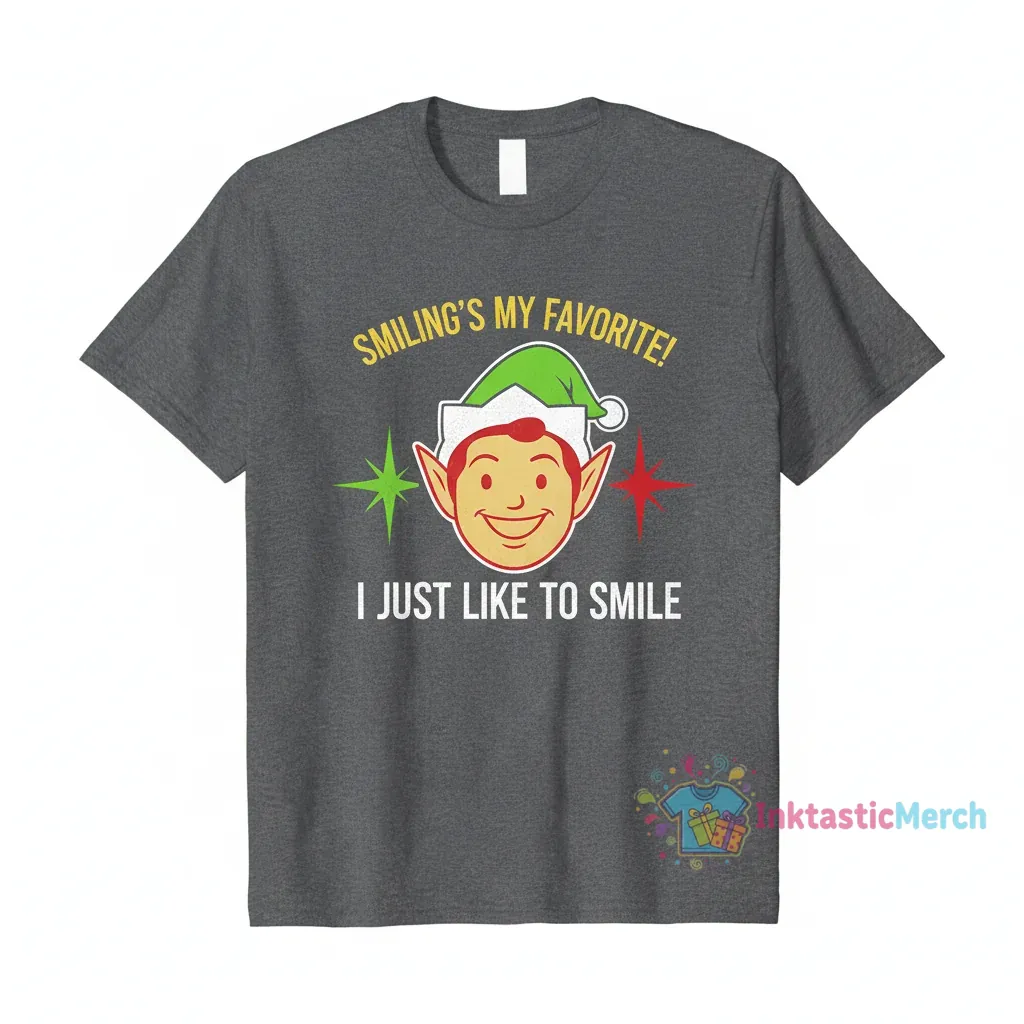 Buddy the Elf Smiling's My Favorite - I Just Like to Smile Shirt 1 Buddy the Elf Smiling's My Favorite - I Just Like to Smile Shirt
