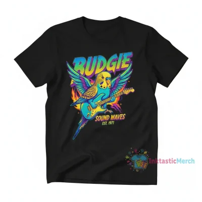 Budgie Band Logo T-Shirt: Classic Black for Men