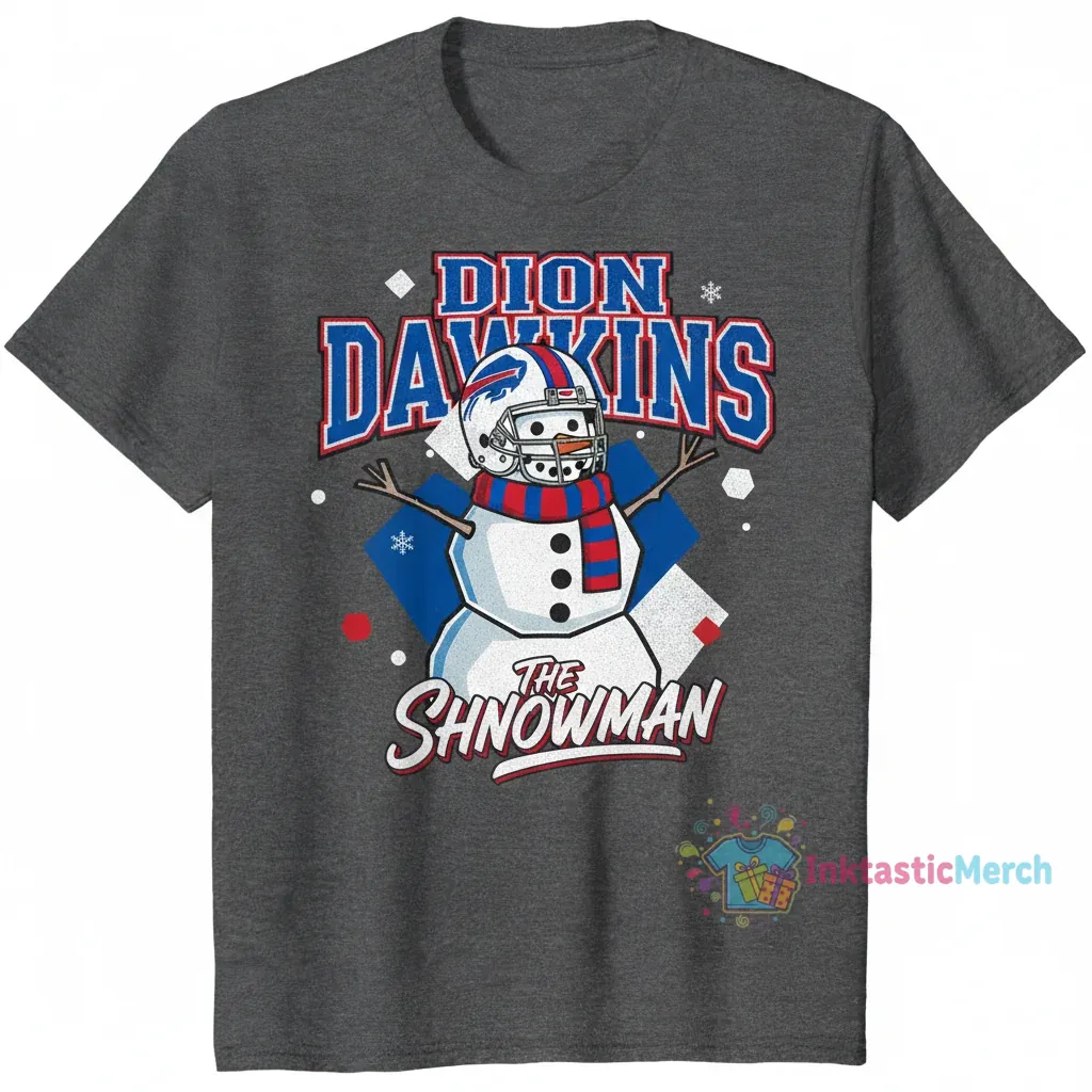 Buffalo Bills Dion Dawkins "The Shnowman" Graphic T-Shirt 1 Buffalo Bills Dion Dawkins "The Shnowman" Graphic T-Shirt