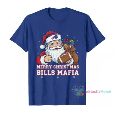 Buffalo Bills x Santa Claus NFL Merry Christmas T-Shirt