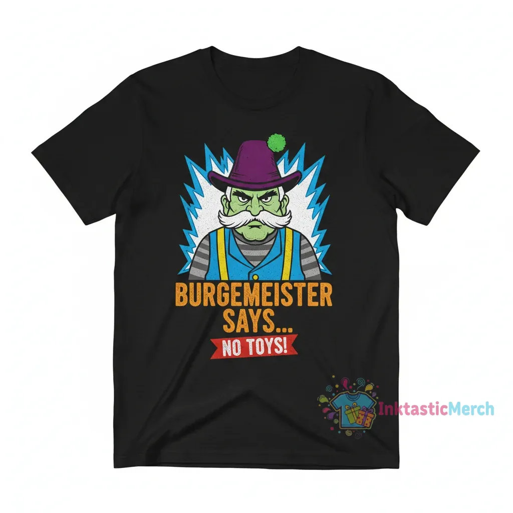 Burgermeister Meisterburger Shirt: Santa Claus is Comin' to Town - Men's Heavyweight Tee, Black, Size S 1 Burgermeister Meisterburger Shirt: Santa Claus is Comin' to Town - Men's Heavyweight Tee, Black, Size S
