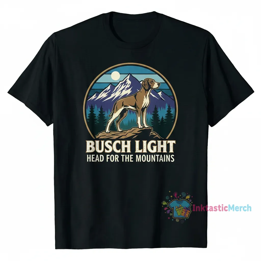 Busch Light Head for the Mountains Hunting T-Shirt | Outdoor Apparel 1 Busch Light Head for the Mountains Hunting T-Shirt | Outdoor Apparel