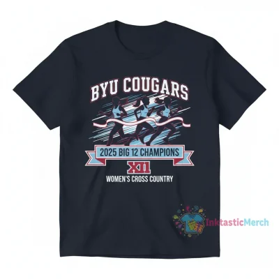 BYU Cougars 2025 Big 12 Women's Cross Country Champions T-Shirt