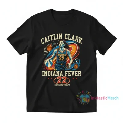 Caitlin Clark #22 Indiana Fever WNBA Player Signature Vintage T-Shirt
