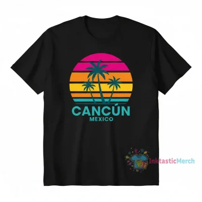Cancun Mexico Sunset and Palm Trees - Cancun Mexico - T-Shirt Men's Heavyweight T-shirt