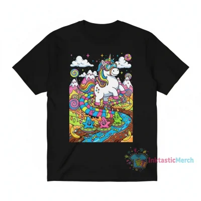Charlie the Unicorn Candy Adventure Heavyweight T-Shirt - Men's Small Black