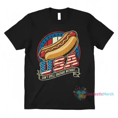 USA Hot Dog 'Sausage' 4th of July T-Shirt