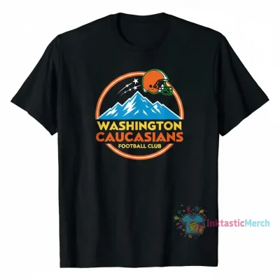 Washington Caucasians Football Tee - Black (Men's Heavyweight)