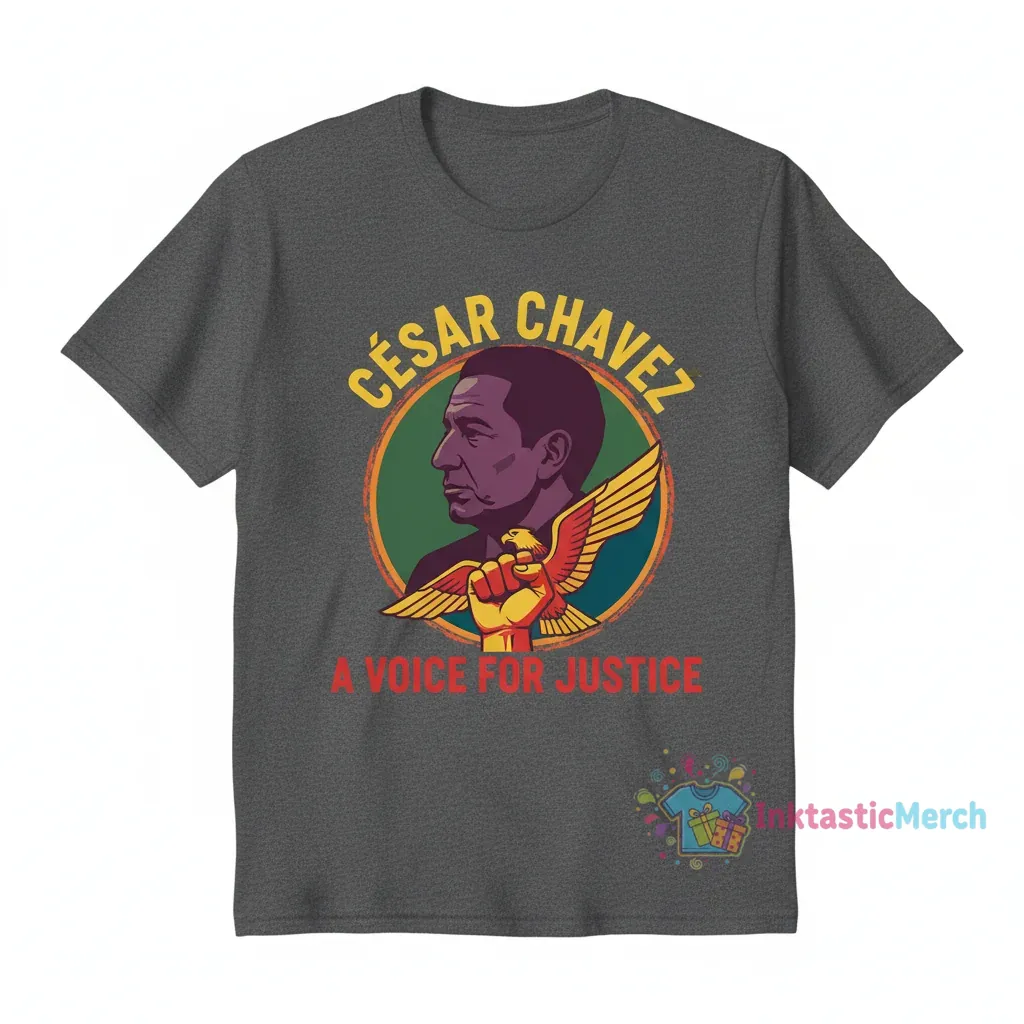 César Chávez A Voice for Justice: Durable, Comfortable & Stylish Tee 1 César Chávez A Voice for Justice: Durable, Comfortable & Stylish Tee