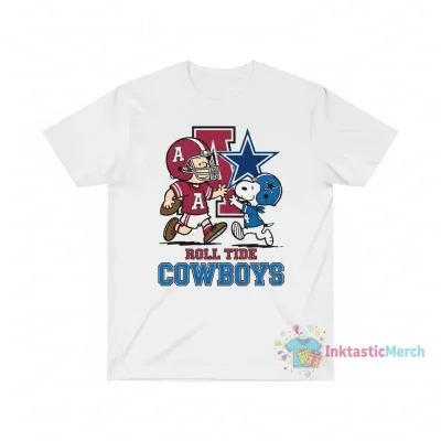 Charlie Brown Snoopy Alabama Crimson Tide x Dallas Cowboys T-Shirt