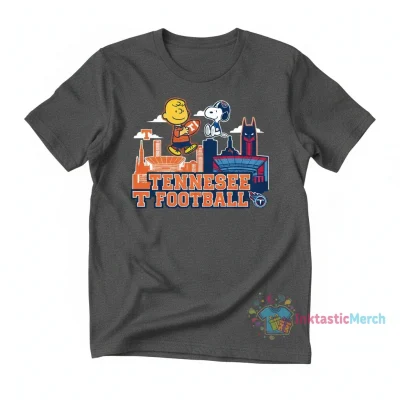 Charlie Brown Snoopy Tennessee Vols Titans Skyline T-Shirt