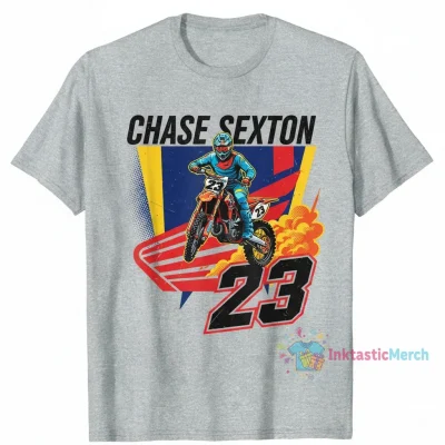 Chase Sexton Motocross Supercross Men's Heavyweight T-Shirt - Sport Grey