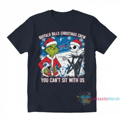 Christmas Grinch & Jack Skellington x Buffalo Bills "You Can't Sit With Us" T-Shirt