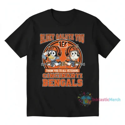 Cincinnati Bengals Bluey Salute to Veterans T-Shirt - Show Your Support