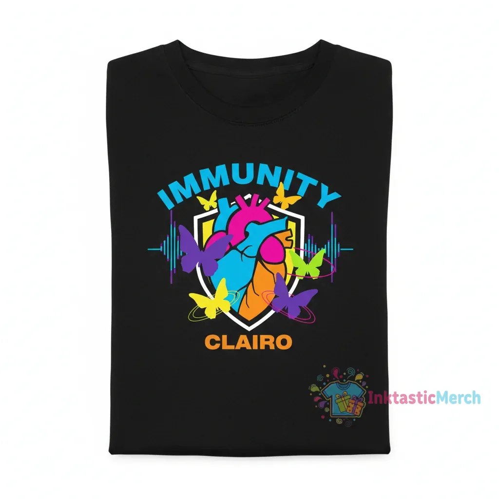Clairo Immunity T-Shirt - Men's Heavyweight Black (Size S) 1 Clairo Immunity T-Shirt - Men's Heavyweight Black (Size S)