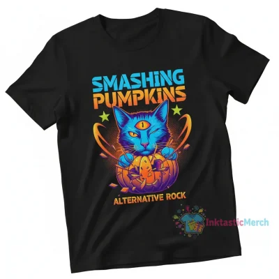Classic 3 Eyed Cat Smashing Pumpkins Alternative Rock T Shirt Men's Classic T-shirt