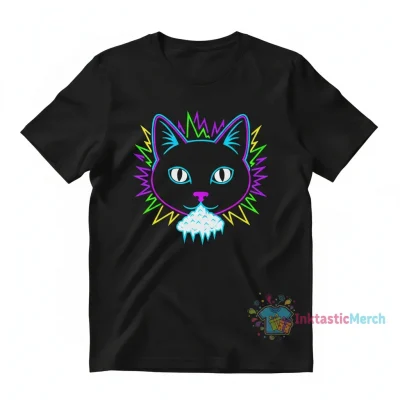 Cocaine Cat Graphic T-Shirt | Funny Meme Cat Tee | Novelty Apparel