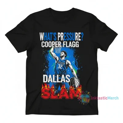 Cooper Flagg 'What's Pressure?' Dallas Mavericks SLAM Magazine T-Shirt